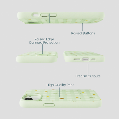 Sage Green Fall Gingham iPhone 16e/17e Case