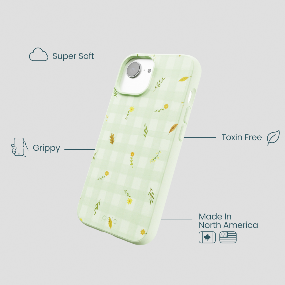 Sage Green Fall Gingham iPhone 16e/17e Case