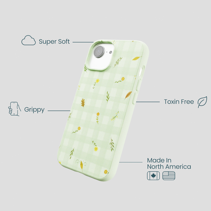 Sage Green Fall Gingham iPhone 16e/17e Case