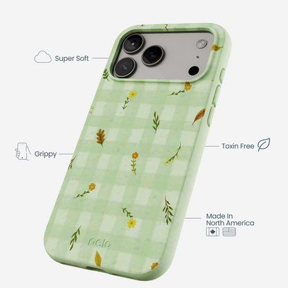 Sage Green Fall Gingham iPhone 17 Pro Max Case