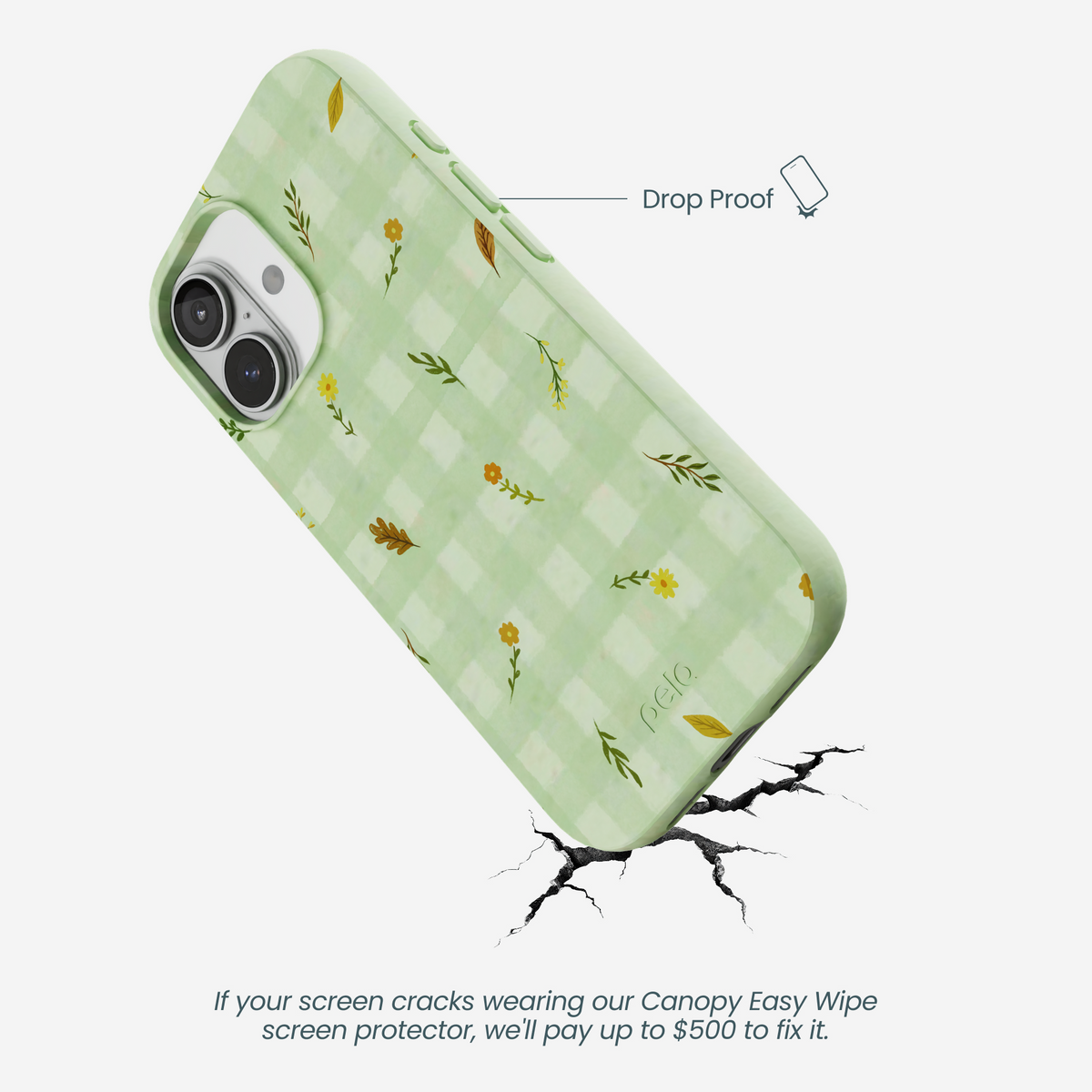 Sage Green Fall Gingham iPhone 17 Case
