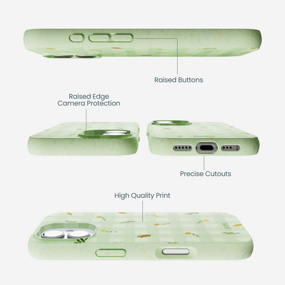 Sage Green Fall Gingham iPhone 17 Case