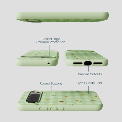 Sage Green Fall Gingham Google Pixel 10/10 Pro Case