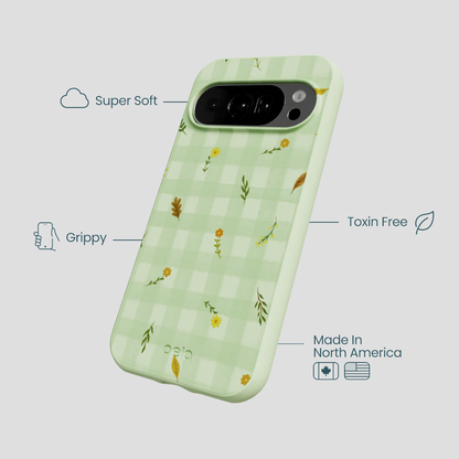 Sage Green Fall Gingham Google Pixel 10/10 Pro Case