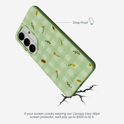 Sage Green Fall Gingham Samsung Galaxy S26 Case