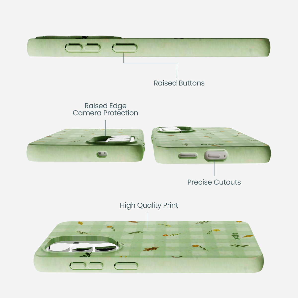 Sage Green Fall Gingham Samsung Galaxy S26 Case
