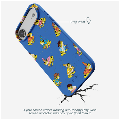 Electric Blue Fancy Frogs iPhone Air Case