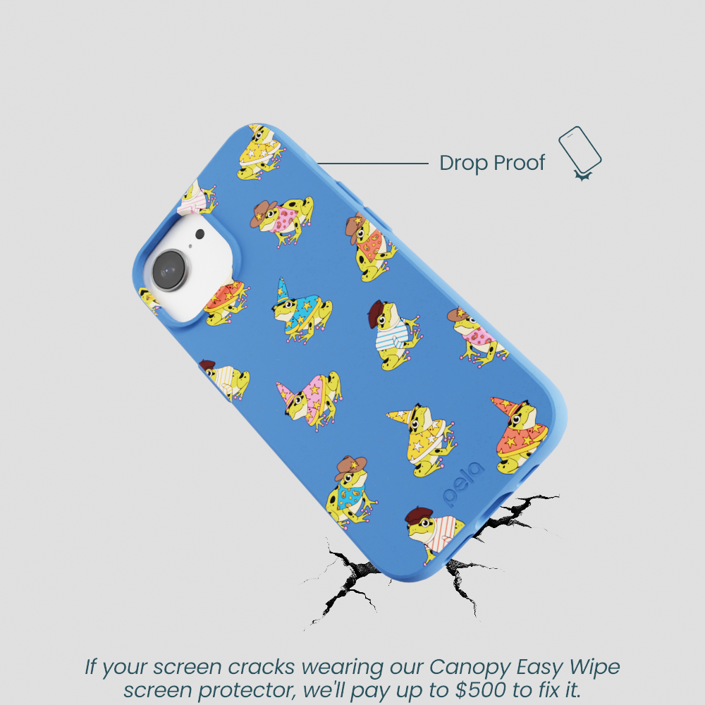 Electric Blue Fancy Frogs iPhone 16e/17e Case