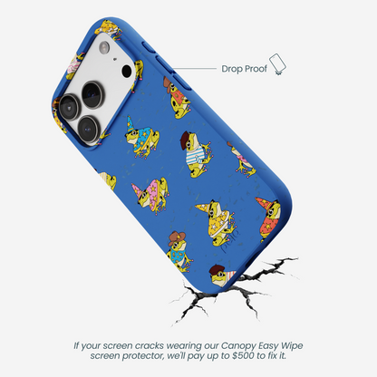 Electric Blue Fancy Frogs iPhone 17 Pro Case
