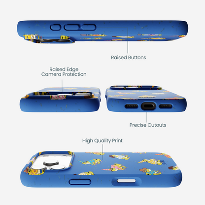 Electric Blue Fancy Frogs iPhone 17 Pro Case