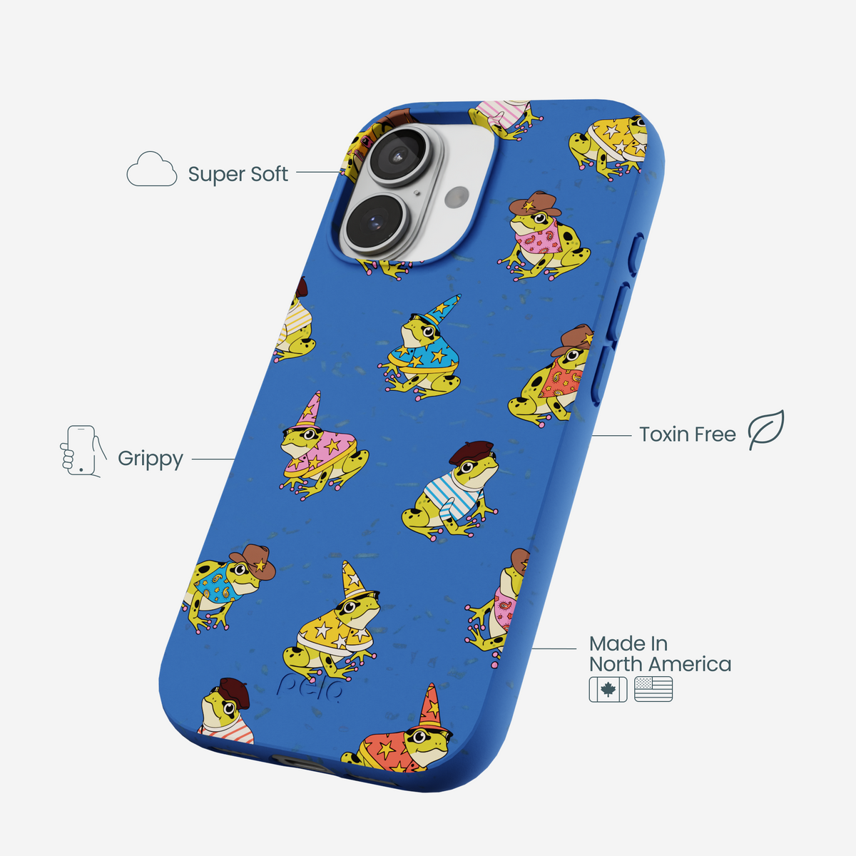 Electric Blue Fancy Frogs iPhone 17 Case