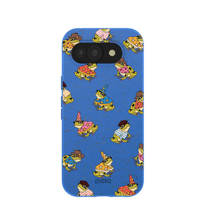 Electric Blue Fancy Frogs Google Pixel 10a Case