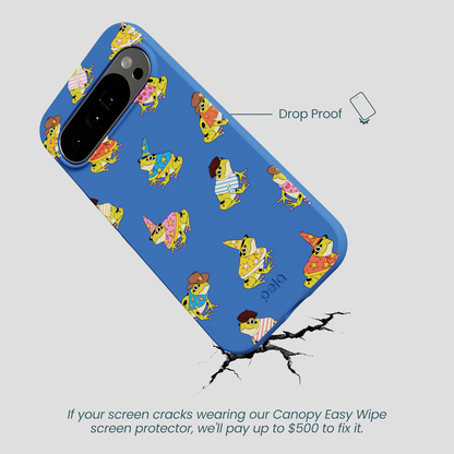 Electric Blue Fancy Frogs Google Pixel 10 Pro XL Case