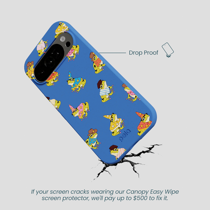 Electric Blue Fancy Frogs Google Pixel 10/10 Pro Case