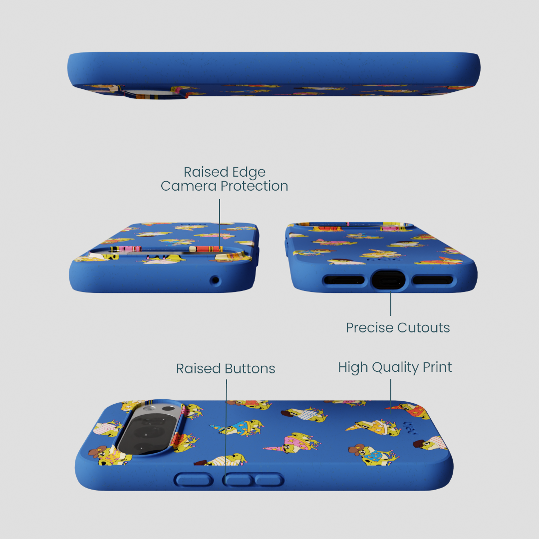 Electric Blue Fancy Frogs Google Pixel 10/10 Pro Case