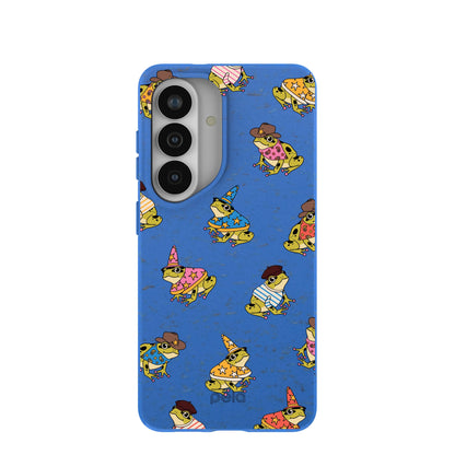 Electric Blue Fancy Frogs Samsung Galaxy S26 Case