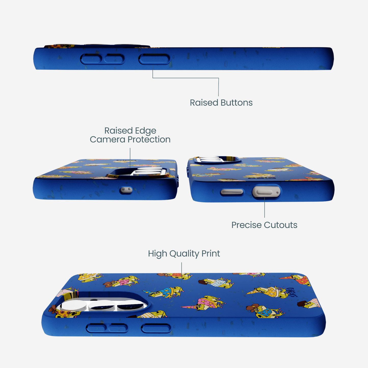 Electric Blue Fancy Frogs Samsung Galaxy S26 Case