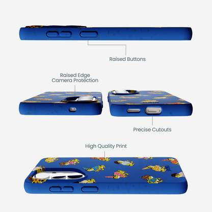 Electric Blue Fancy Frogs Samsung Galaxy S26 Case