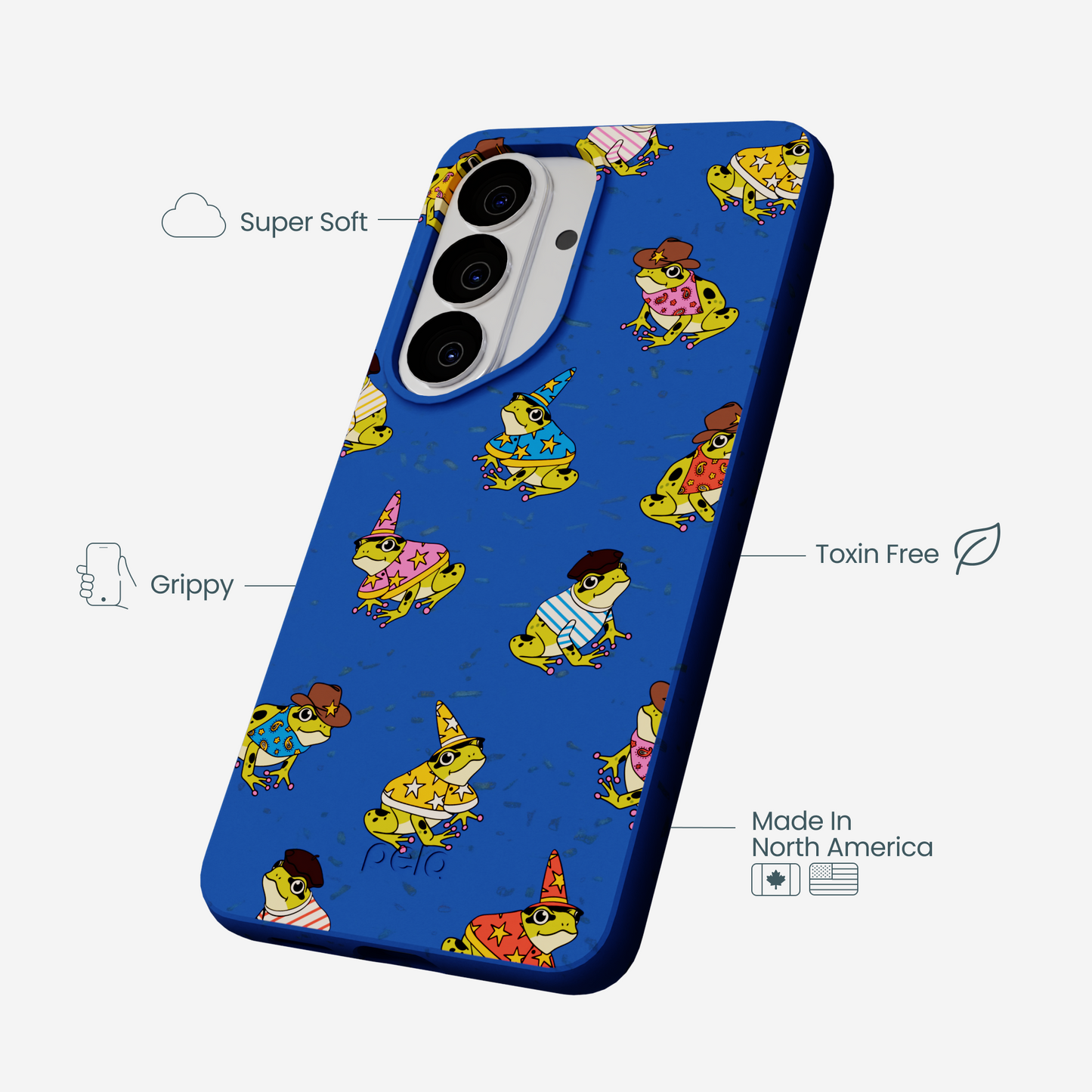 Electric Blue Fancy Frogs Samsung Galaxy S26 Case