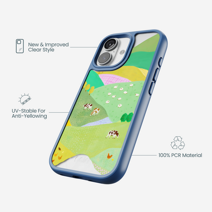 Clear Farm Tales iPhone 17 Case With True Blue Ridge (MagSafe included)