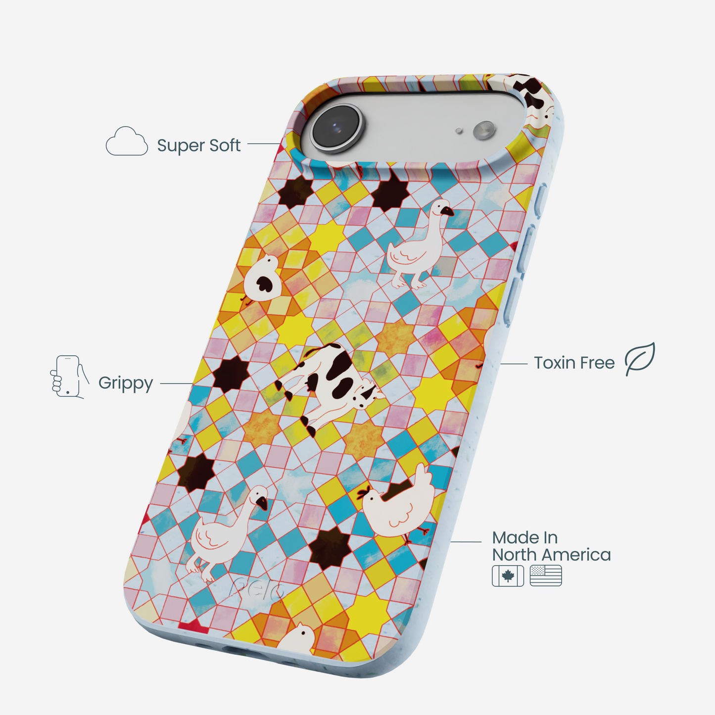 Powder Blue Farmers Mosaic iPhone Air Case