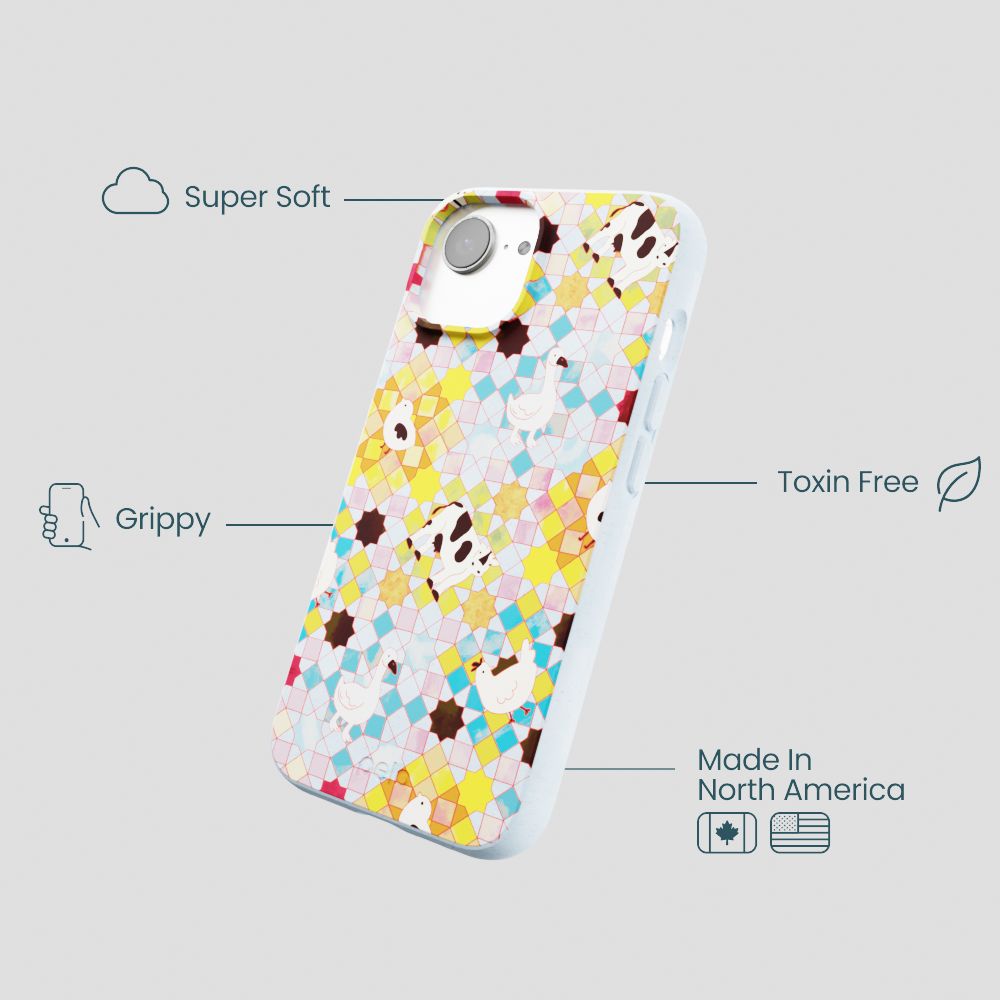 Powder Blue Farmers Mosaic iPhone 16e/17e Case