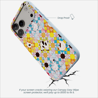 Powder Blue Farmers Mosaic iPhone 17 Pro Max Case