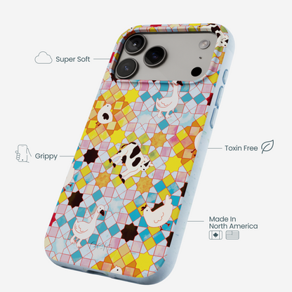 Powder Blue Farmers Mosaic iPhone 17 Pro Max Case