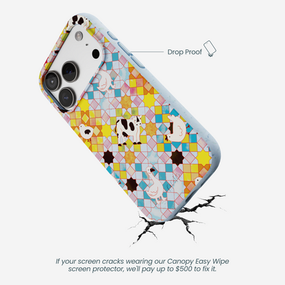 Powder Blue Farmers Mosaic iPhone 17 Pro Case
