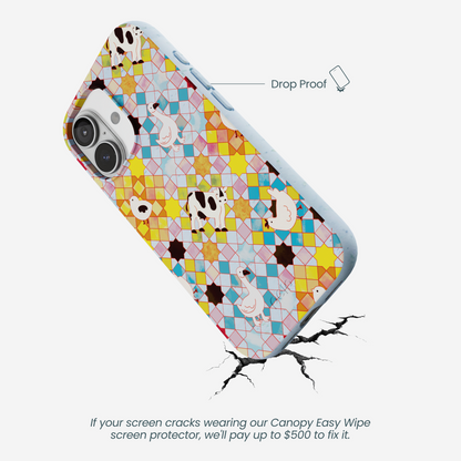 Powder Blue Farmers Mosaic iPhone 17 Case
