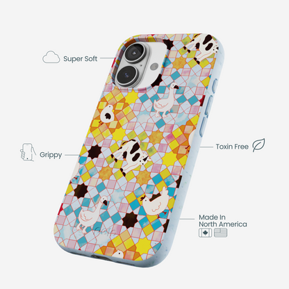 Powder Blue Farmers Mosaic iPhone 17 Case