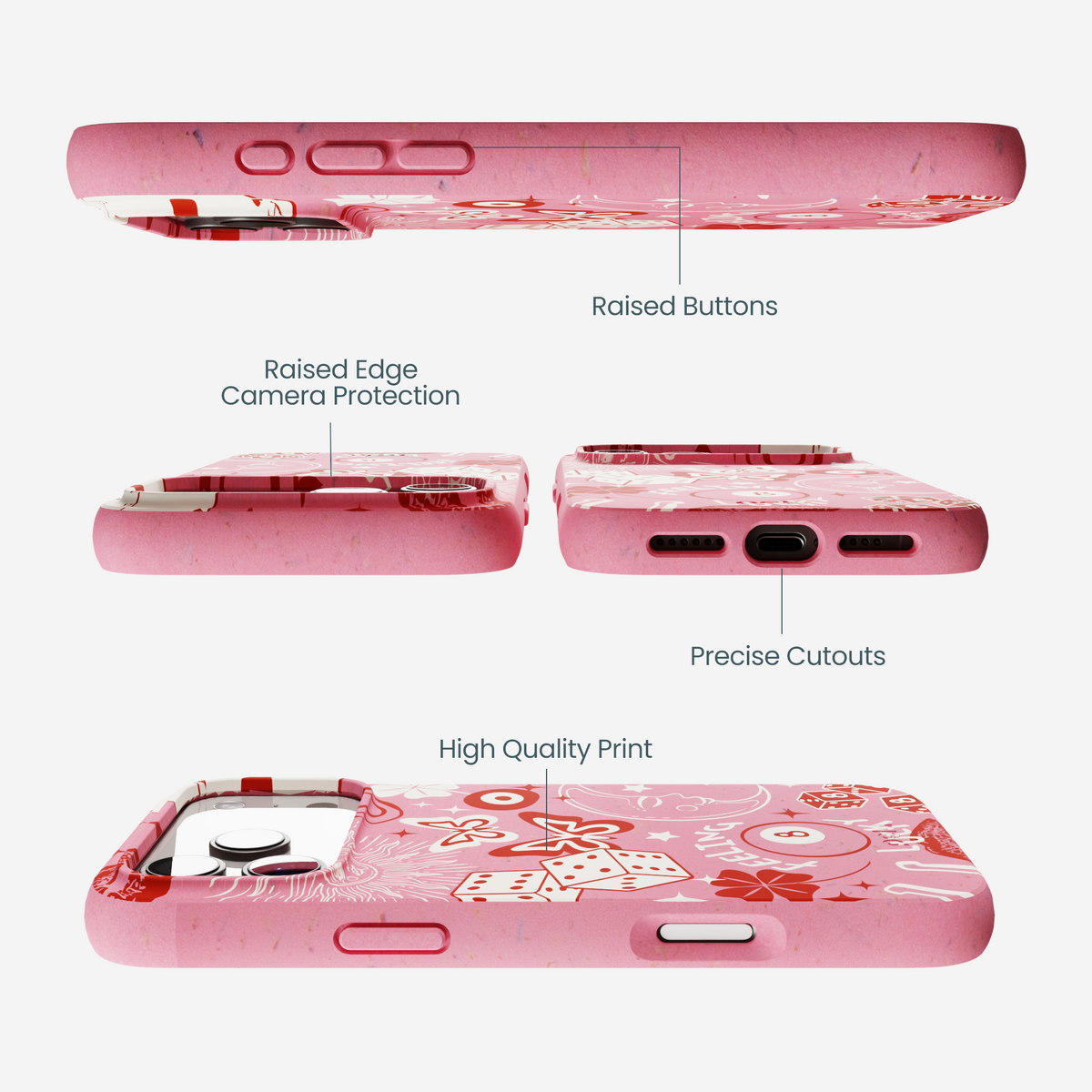 Bubblegum Pink Feeling Lucky iPhone 17 Pro Max Case