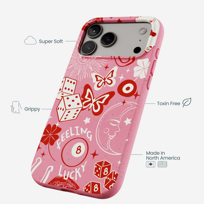 Bubblegum Pink Feeling Lucky iPhone 17 Pro Max Case