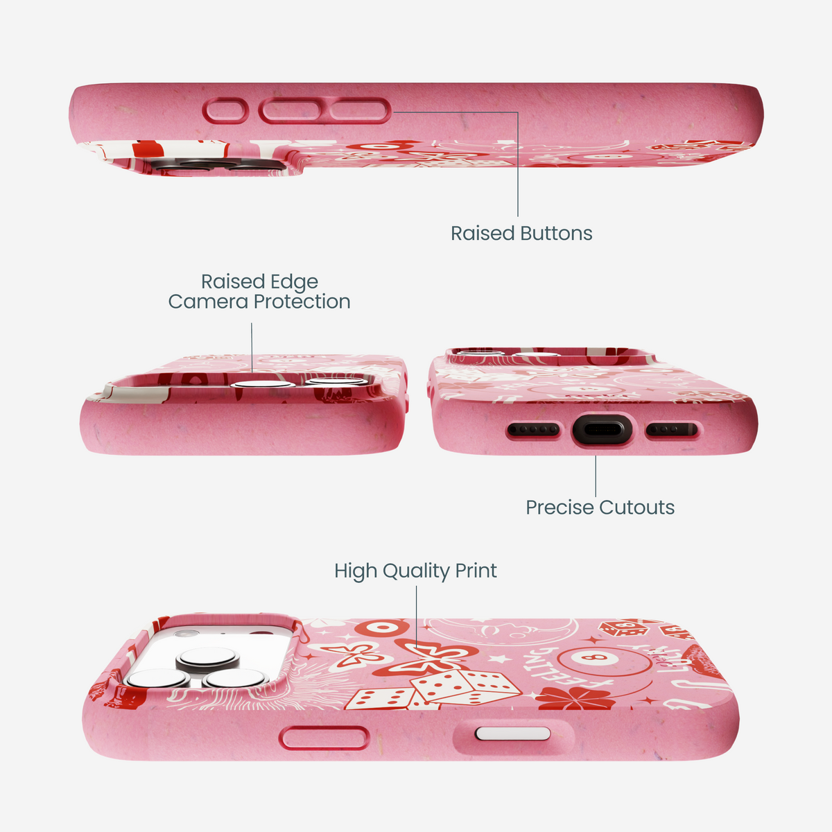 Bubblegum Pink Feeling Lucky iPhone 17 Pro Case