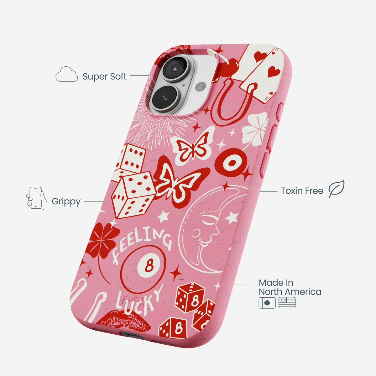 Bubblegum Pink Feeling Lucky iPhone 17 Case