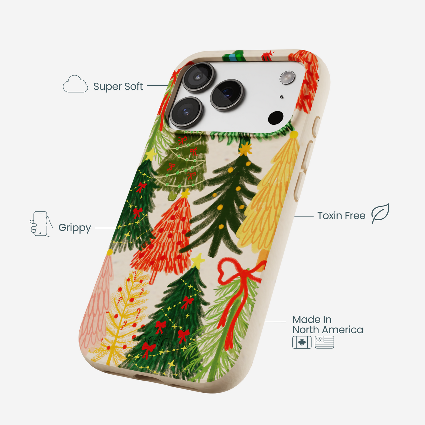 Seashell Festive Trees iPhone 17 Pro Case