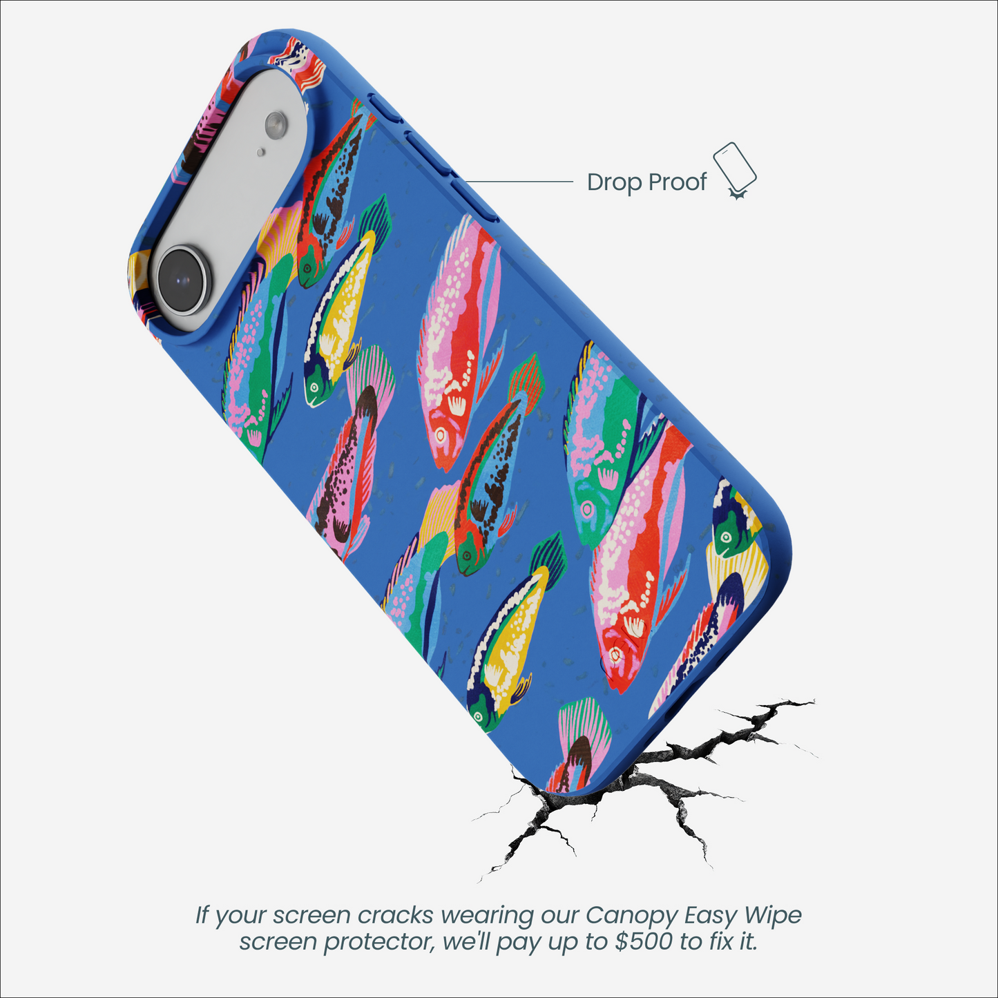 Electric Blue Fish Friends iPhone Air Case