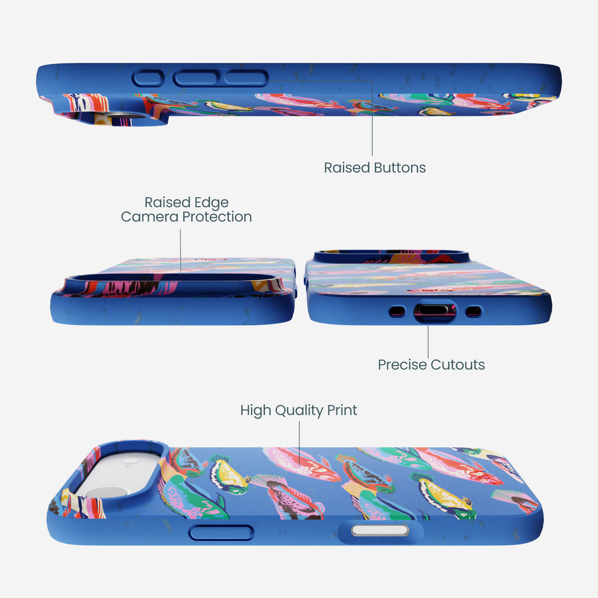 Electric Blue Fish Friends iPhone Air Case