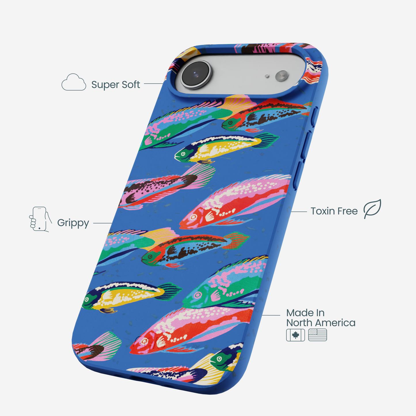 Electric Blue Fish Friends iPhone Air Case