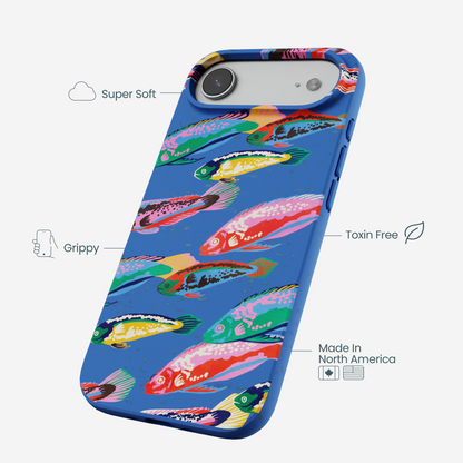 Electric Blue Fish Friends iPhone Air Case