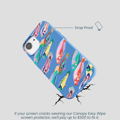Electric Blue Fish Friends iPhone 16e/17e Case