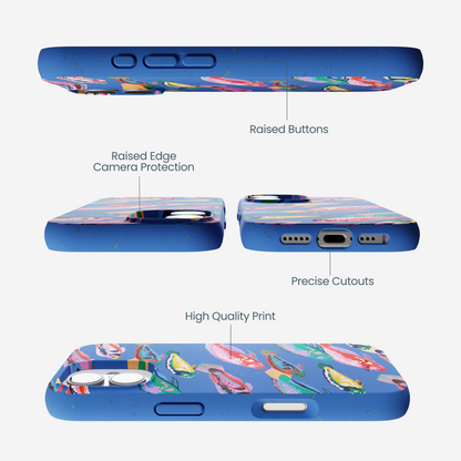 Electric Blue Fish Friends iPhone 17 Case