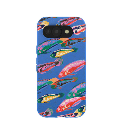 Electric Blue Fish Friends Google Pixel 10a Case
