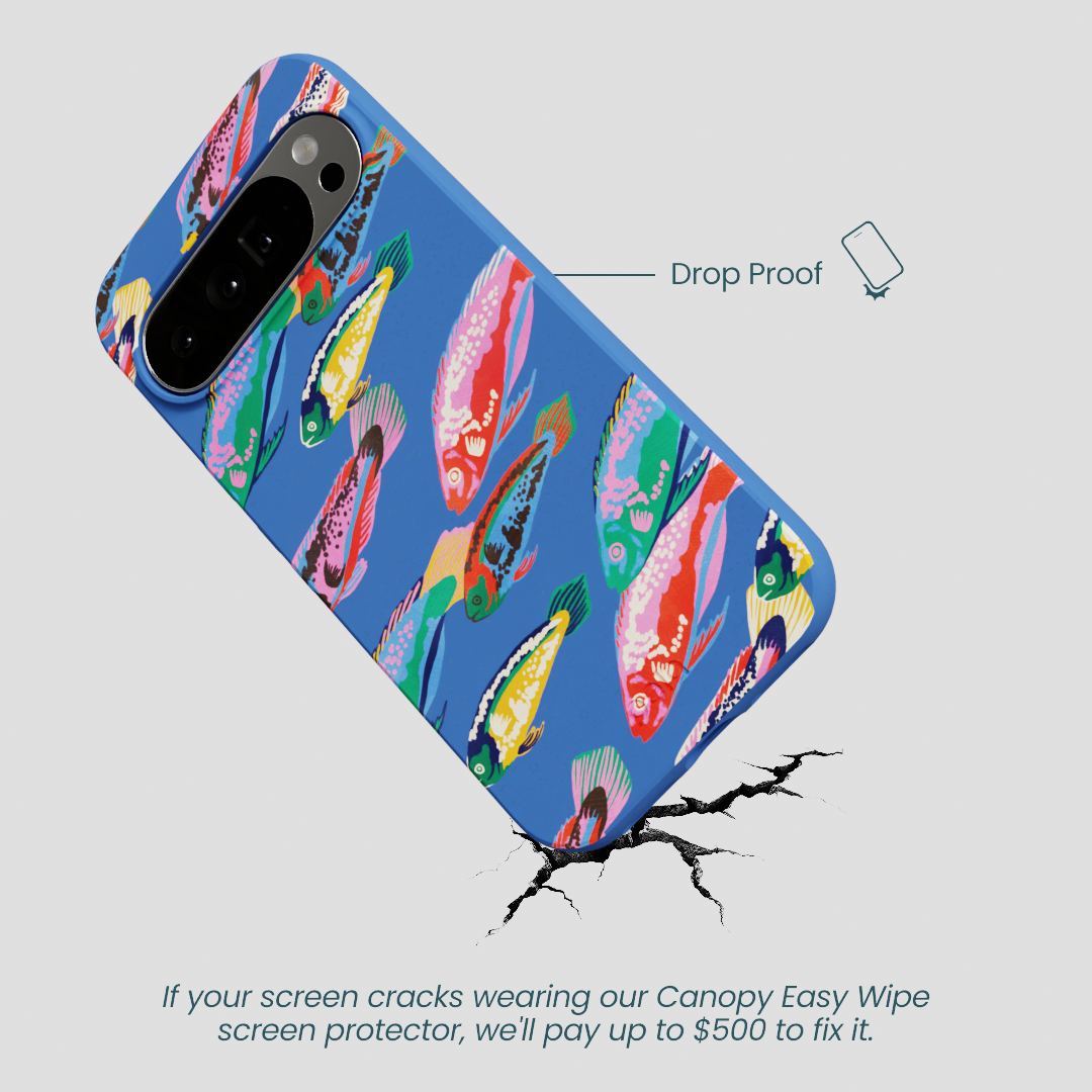 Electric Blue Fish Friends Google Pixel 10 Pro XL Case