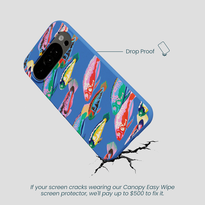 Electric Blue Fish Friends Google Pixel 10/10 Pro Case