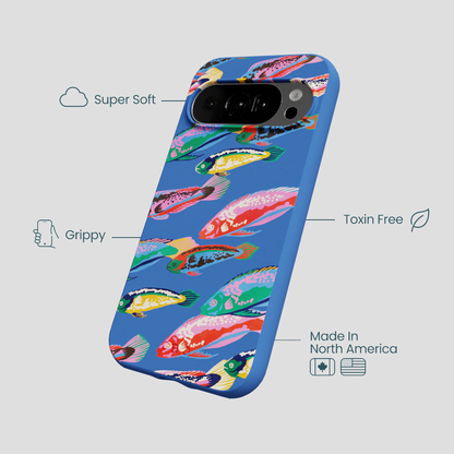Electric Blue Fish Friends Google Pixel 10/10 Pro Case
