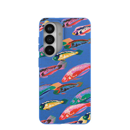 Electric Blue Fish Friends Samsung Galaxy S26 Case