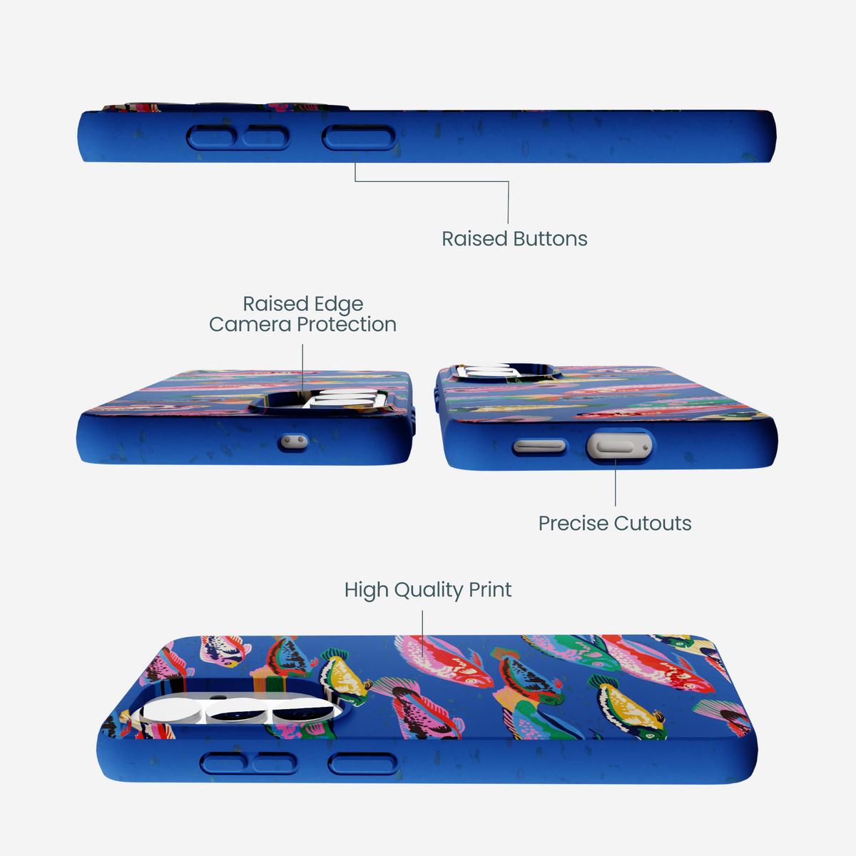 Electric Blue Fish Friends Samsung Galaxy S26 Case