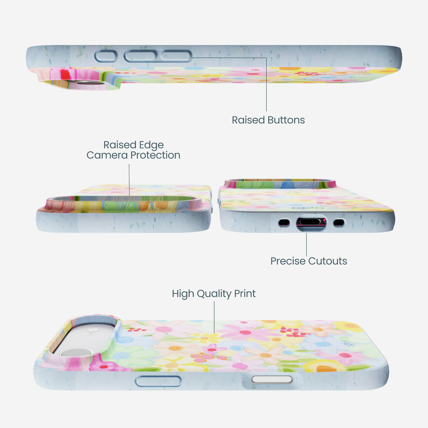 Powder Blue Flora Foam iPhone Air Case