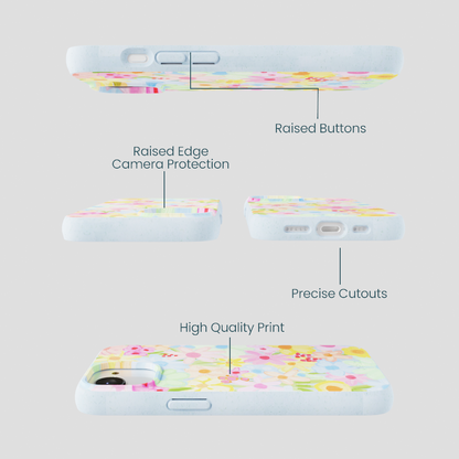 Powder Blue Flora Foam iPhone 16e/17e Case